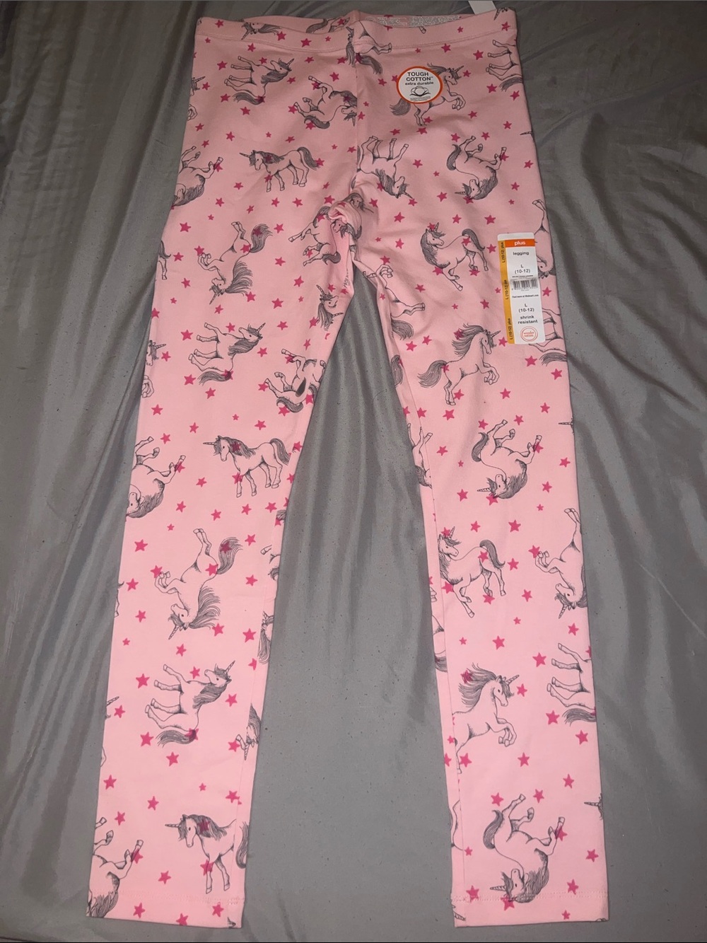 Girls Pink Unicorn Print Leggings